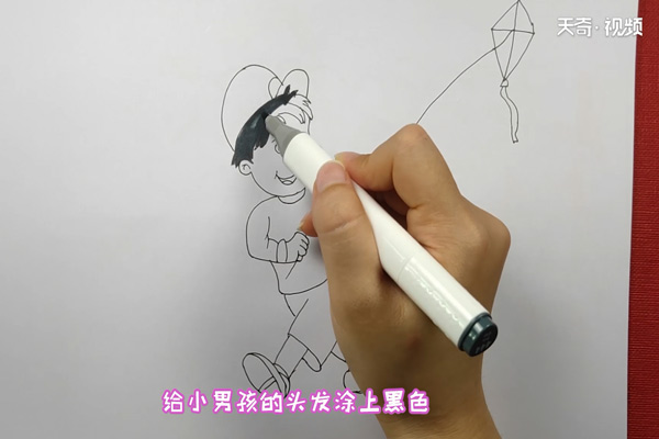 放风筝简笔画