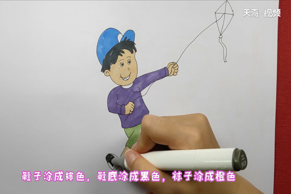 放风筝简笔画