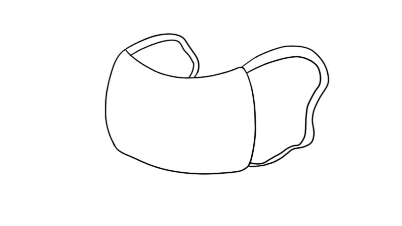 挂耳式口罩简笔画画法 挂耳式口罩简笔画