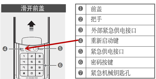 耶鲁指纹锁的重启按键在哪里