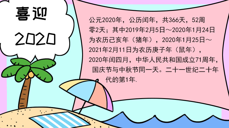 喜迎2020的手抄报  喜迎2020的手抄报怎么画