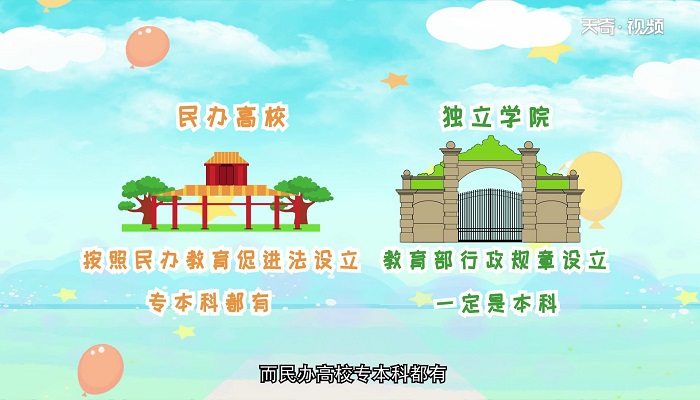 独立学院与民办学院的区别 独立学院与民办学院有什么区别