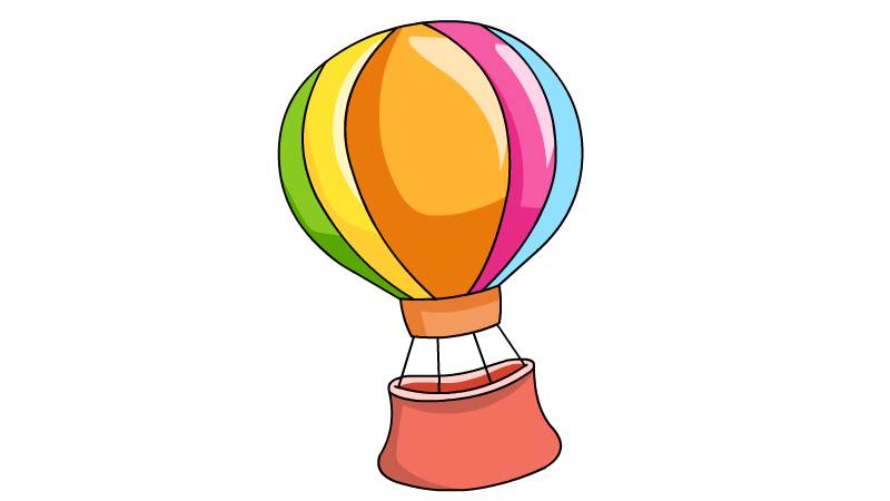 热气球简笔画 热气球画法
