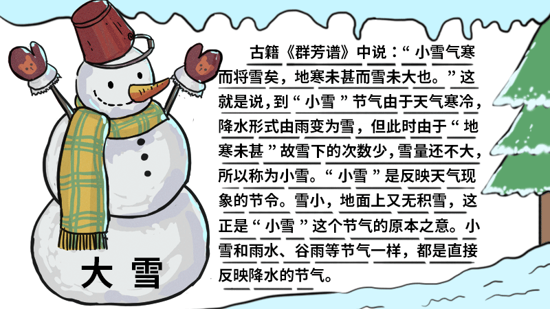 大雪节气手抄报怎么画 大雪节气手抄报的画法