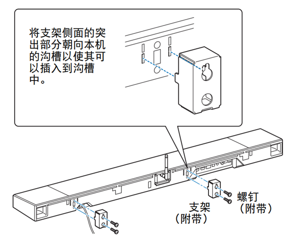 雅马哈YSP-1600回音壁音箱怎么安装到墙上