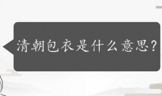 清朝包衣是什么意思 什么叫清朝包衣