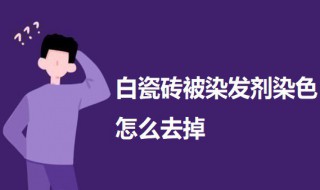 白瓷砖被染发剂染色怎么去掉 白瓷砖被染发剂染色怎么去掉颜色