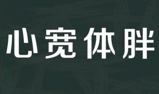 心宽体胖怎么读（心宽体胖怎么读拼音）