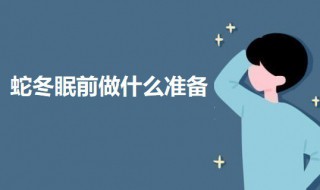 蛇冬眠前做什么准备（蛇冬眠要做哪些准备）