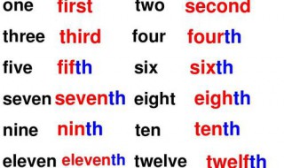 nine的序数词 twelve的序数词