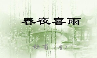 春夜喜雨的诗意（春夜喜雨的诗意简短）