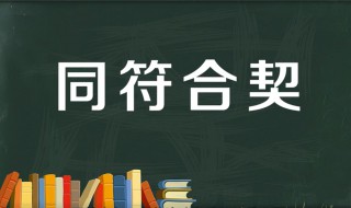 同符合契是什么意思 异符同契