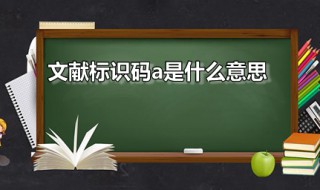 文献标识码a是什么意思（文献标识码a属于什么参考文献）