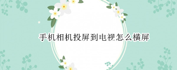 手机相机投屏到电视怎么横屏 手机投屏到电视如何横屏