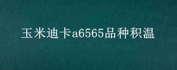 玉米迪卡a6565品种积温（迪卡a6565玉米产量如何）