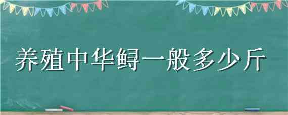 养殖中华鲟一般多少斤 养殖中华鲟鱼一条多少斤