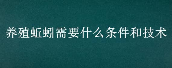 养殖蚯蚓需要什么条件和技术 养殖蚯蚓需要什么条件和技术要求