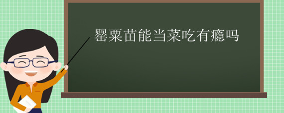 罂粟苗能当菜吃有瘾吗 种罂粟苗当菜吃上瘾吗