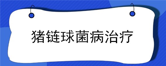 猪链球菌病治疗 猪链球菌病治疗方法