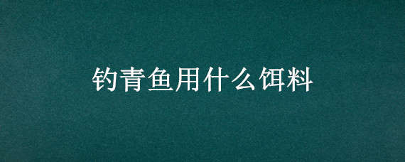 钓青鱼用什么饵料（钓青鱼用什么饵料最好）