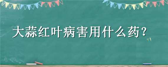 大蒜红叶病害用什么药 大蒜红叶病用什么药治