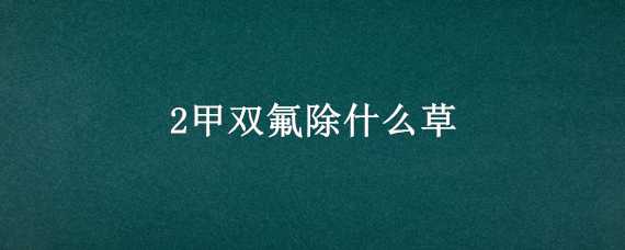 2甲双氟除什么草 2甲氯氟吡能除什么草