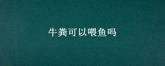 牛粪可以喂鱼吗 牛粪可以喂鱼吗?