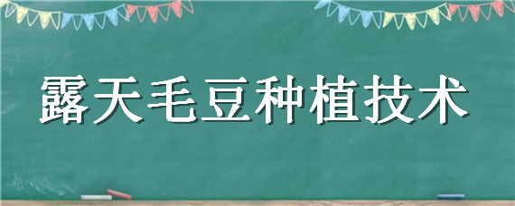 露天毛豆种植技术 露天毛豆种植距离