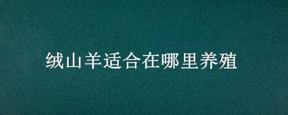 绒山羊适合在哪里养殖 绒山羊的养殖