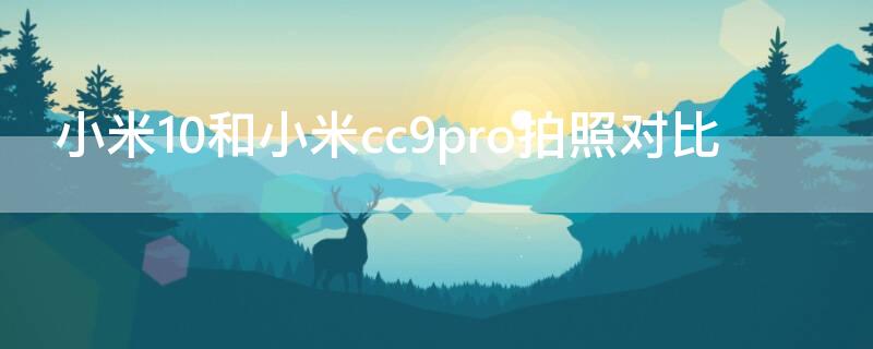 小米10和小米cc9pro拍照对比