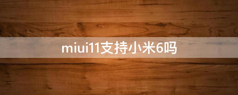 miui11支持小米6吗