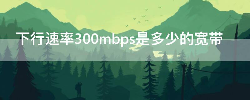 下行速率300mbps是多少的宽带