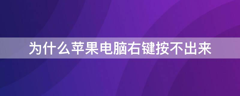 为什么iPhone电脑右键按不出来