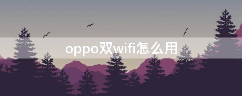 oppo双wifi怎么用