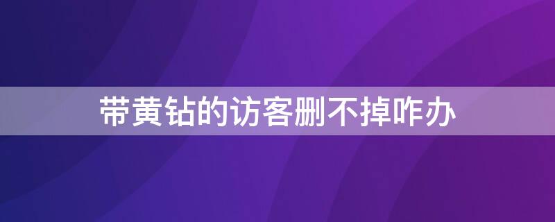 带黄钻的访客删不掉咋办