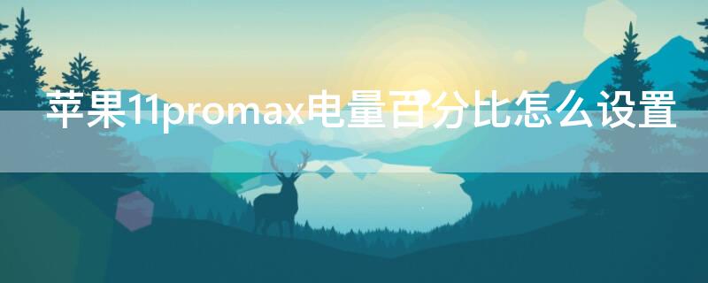 iPhone11promax电量百分比怎么设置