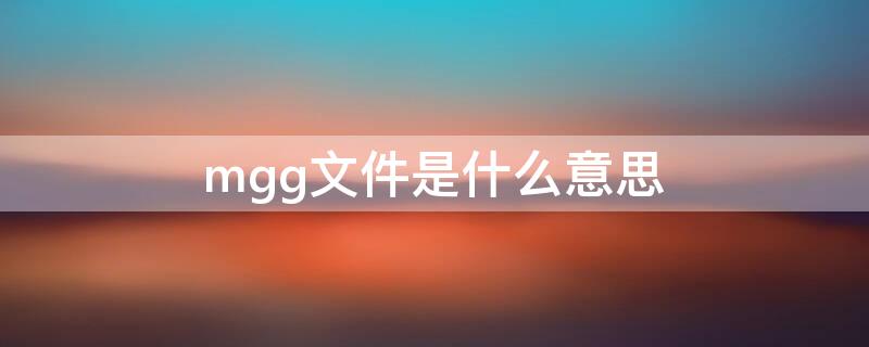 mgg文件是什么意思