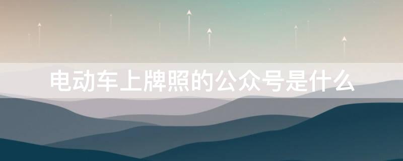 电动车上牌照的公众号是什么