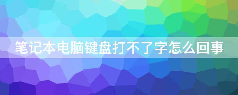 笔记本电脑键盘打不了字怎么回事