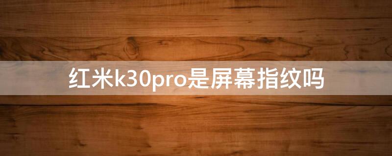 红米k30pro是屏幕指纹吗