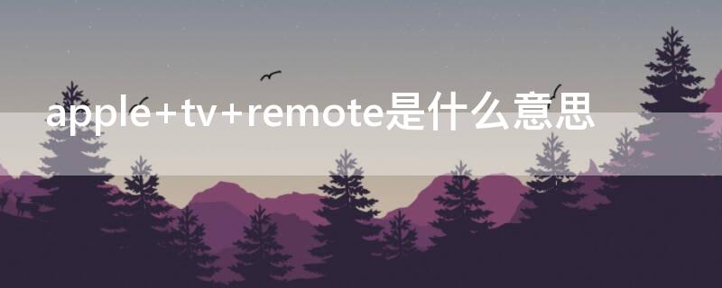 apple tv remote是什么意思