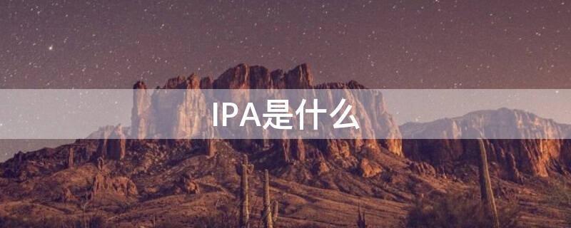 IPA是什么