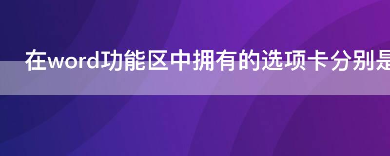 在word功能区中拥有的选项卡分别是什么