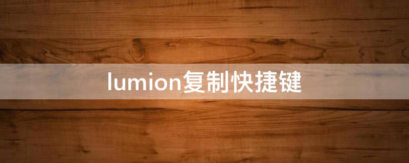 lumion复制快捷键