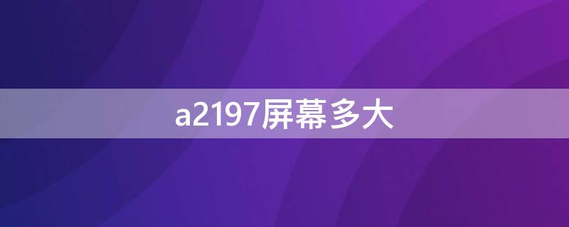 a2197屏幕多大