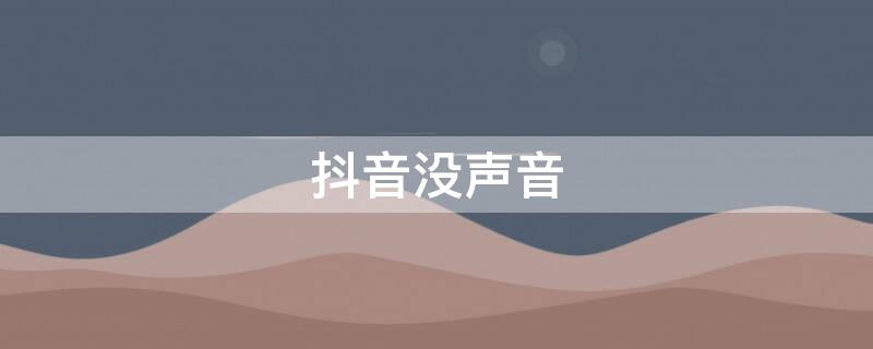 抖音没声音