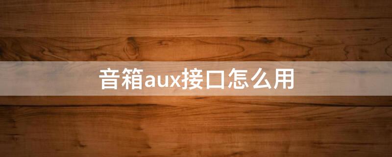 音箱aux接口怎么用