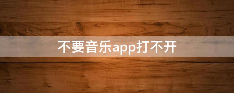 不要音乐app打不开