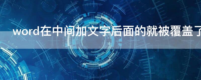 word在中间加文字后面的就被覆盖了