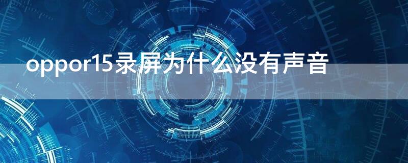 Vivos7录屏为什么没有声音